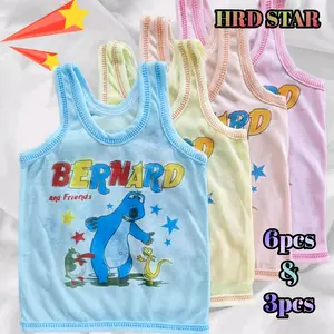 6pcs Kaos Dalam Anak Perempuan dan Laki-laki/ Lusinan Kaos Dalam Anak Perempuan dan Laki-laki BERNARD