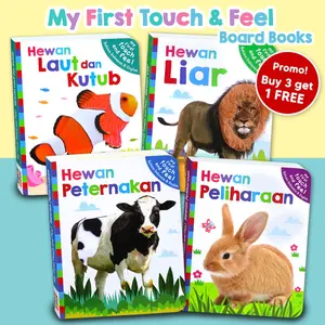 My First Touch and Feel HEWAN Board Book - Buku Sensorik Bayi - buku tummy time bayi