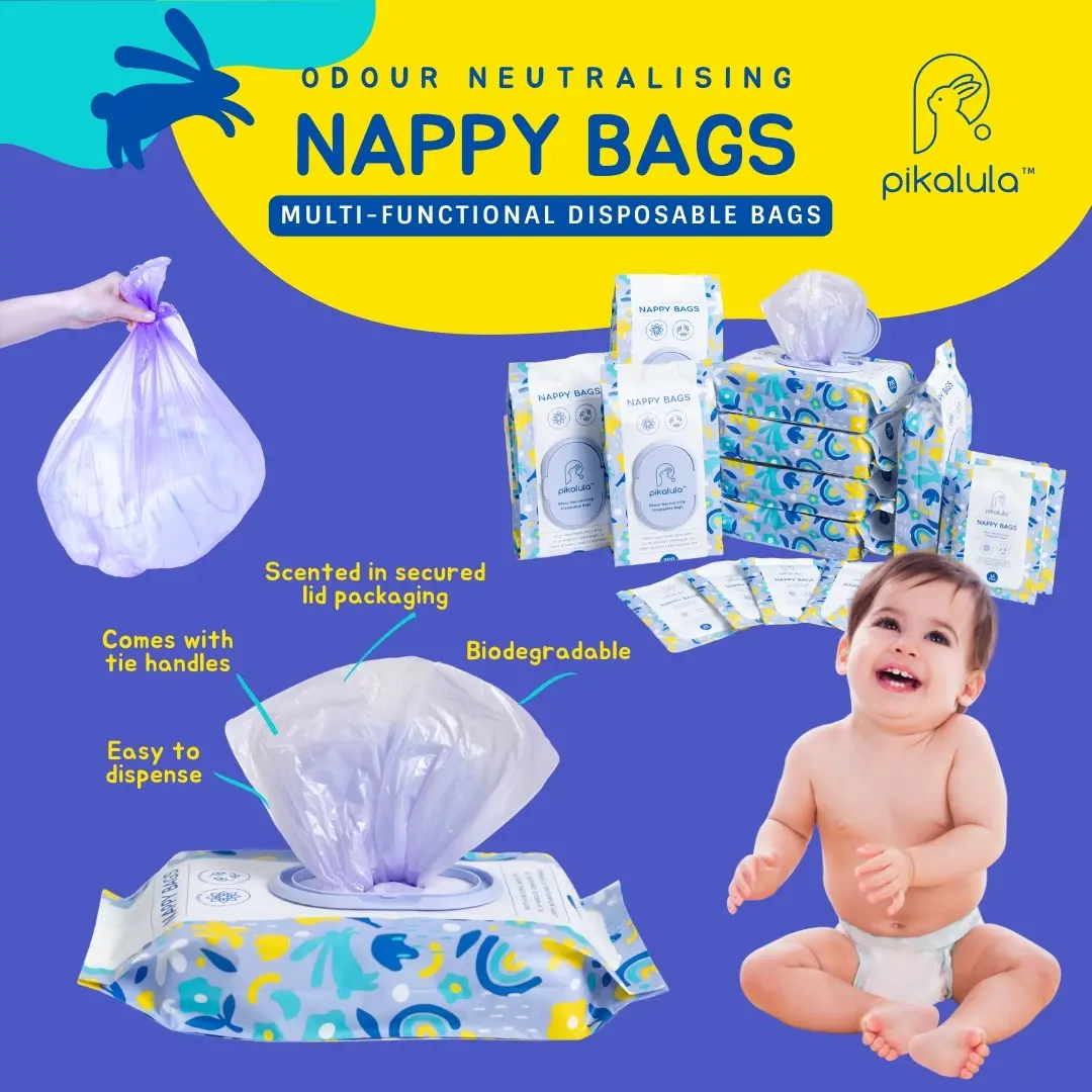 Pikalula Nappy Bags Odour Neutralising Disposable Bag Scented Biodegradable Garbage Rubbish Trash Plastic Fragrant Beg Sampah Wangi for Baby Diaper Pampers untuk Lampin Bayi Anak