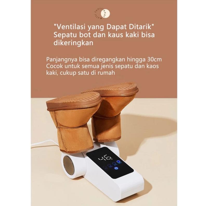 Pengering Sepatu Digital Cerdas dengan Pengatur Waktu dan Cahaya Ungu - 220V [Biru Putih] 7