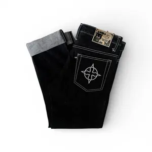 CELANA DENIM SELVEDGE ACCENT 14oz SLIM STRAIGHT / SANFORIZED / RAW DENIM / SELVEDGE PRIA PANJANH