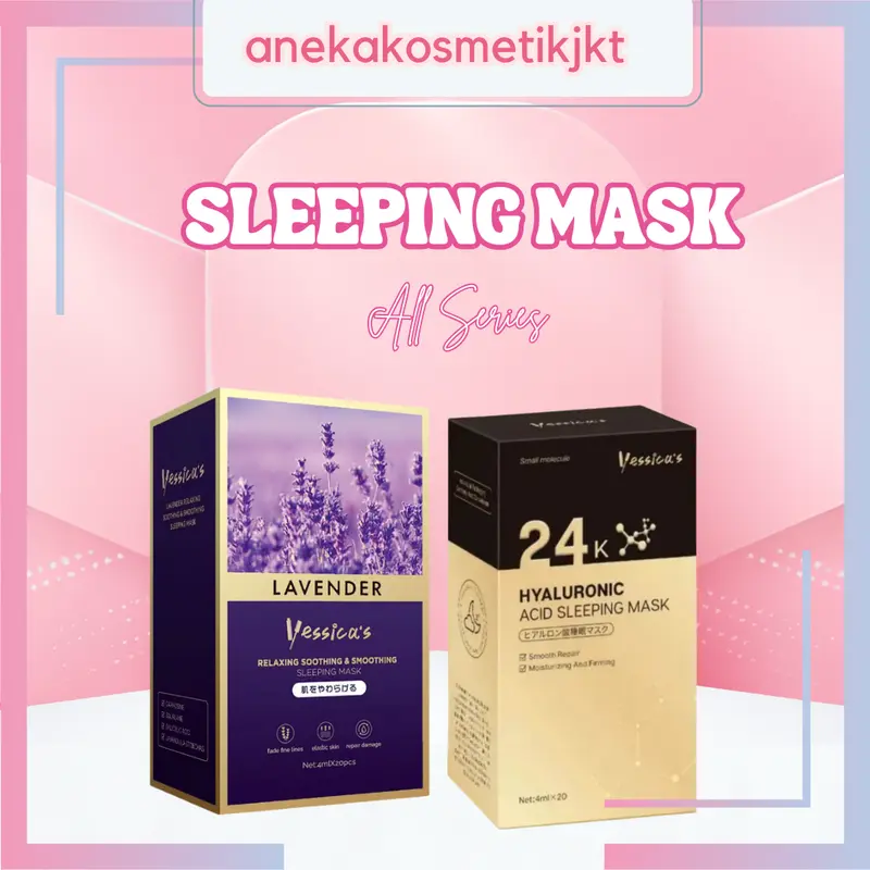 YESSICA SLEEPING MASK ISI 20 SACHET ( HYALURONIC ACID 24K | LAVENDER ) 0