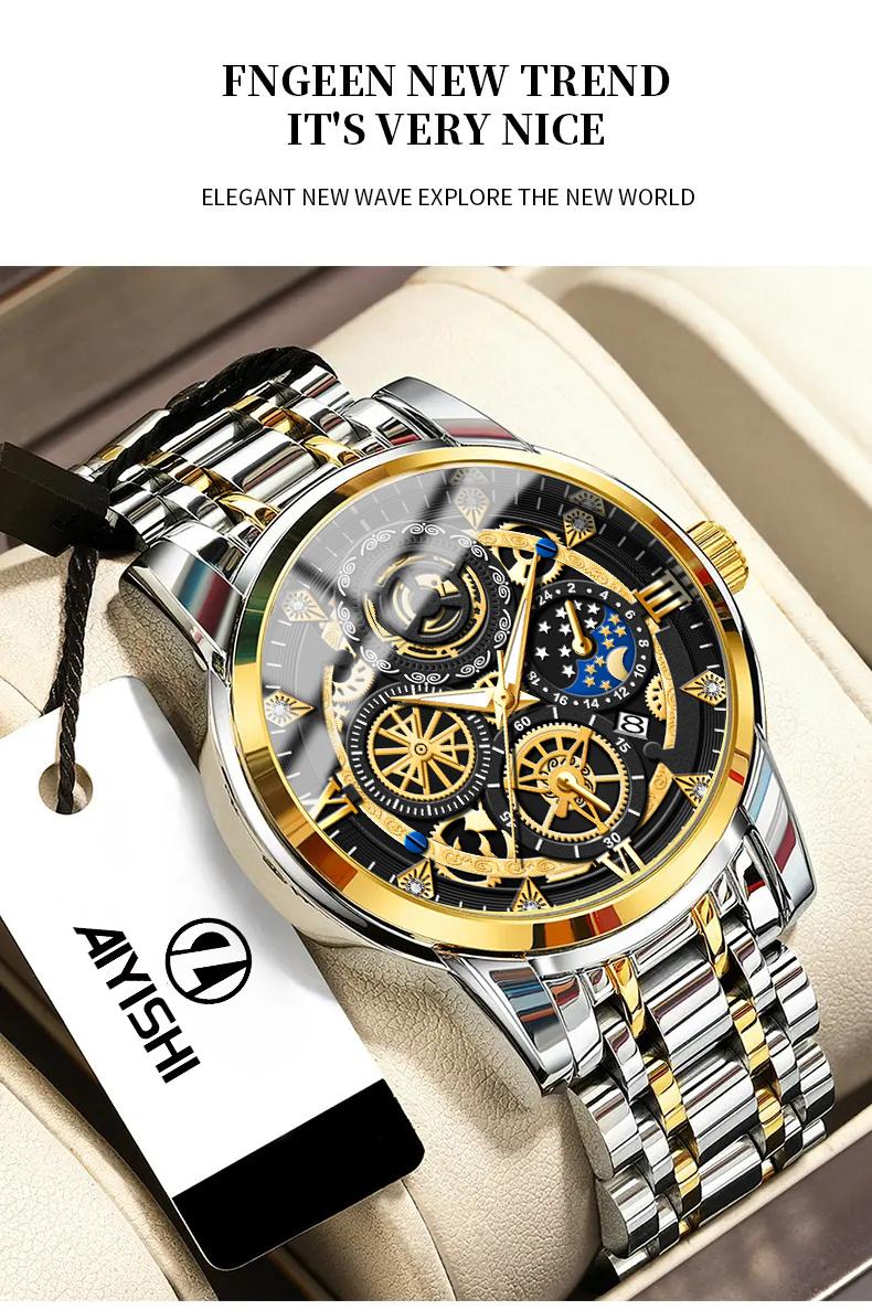 COD AIYISHI Jam Tangan Mewah Terbaru Tahan Air Men Watch Kalender Aktif BISA COD-2369