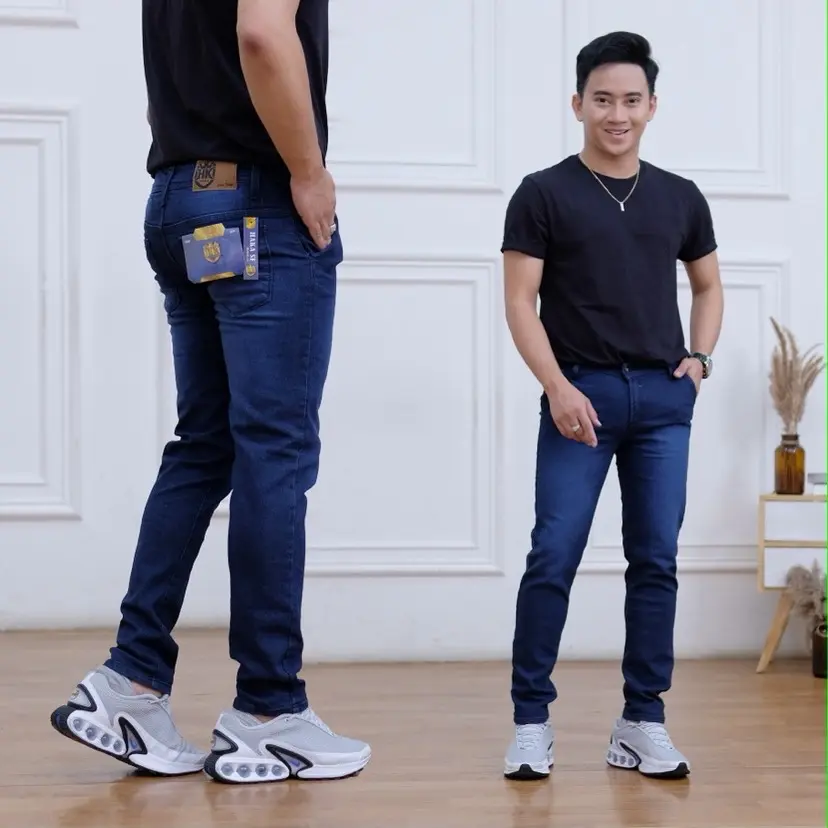 Celana Jeans Pensil Pria Slimfit Bahan Melar
