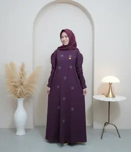 Gamis sabrina anti uv lengan kerut elegant simple dress lebaran tren kekinian untuk remaja dan dewasa