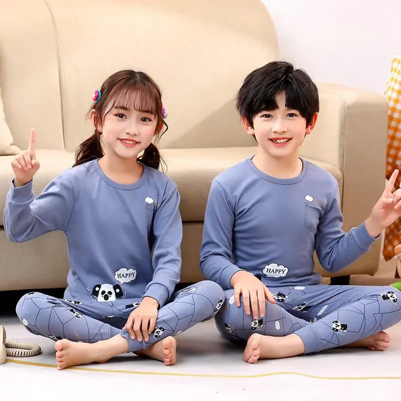 setelan baju tidur anak lengan panjang cewek/cowok unisex size S M L XL XXL 3
