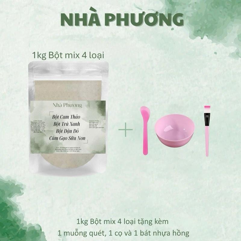 New Bột Mix 4 Loại Cam Thảo Trà Xanh Đậu Đỏ Cám Gạo Sữa Non gói 250g 500g 1kg - Bột Nhà Phương chi tiết trong phần mô tả Skincare Làm Đẹp Da Women Nữ Cosmetics