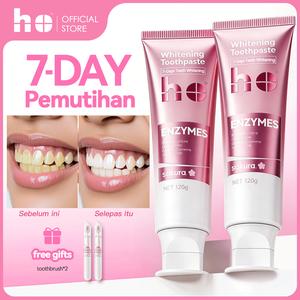 Rasa Bunga Sakura Jepun! HO Enzyme Whitening Toothpaste-Putihkan Gigi Kuning,[Free Shipping]