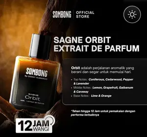 SOMBONG Extrait De Parfum Sagne Orbit 30ml - Parfum Aromatik dengan Nota Coniferous & Lavender untuk Pemakaian 12 Jam Pria Halus Tahan Alis