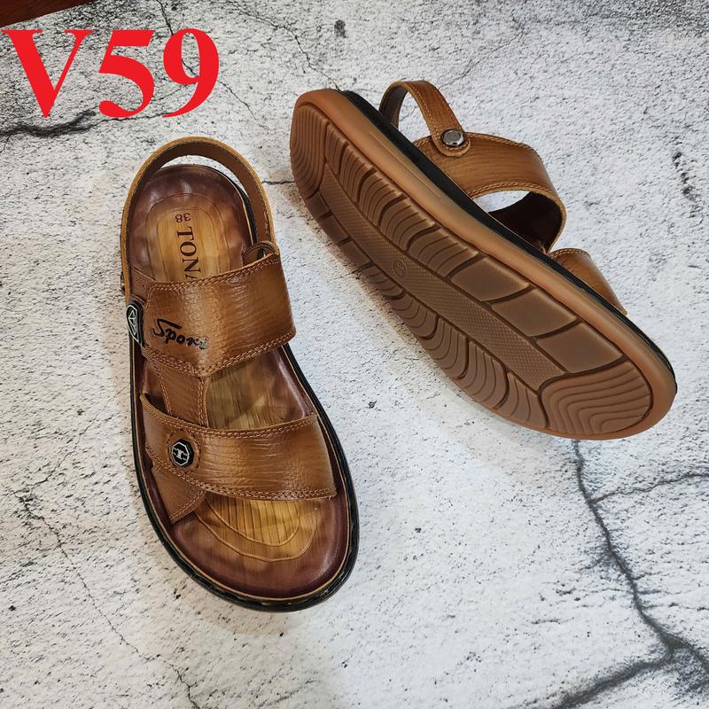 TONAVY  Dép Da Nam Cao Cấp Tăng Chiều Cao, Đế Kếp Massage Êm Ái , Da Bò Nhập Khẩu Khâu 2 Đường Chỉ Chắc Chắn. Bảo Hành Chính Hãng Tonavy. Mã Sport