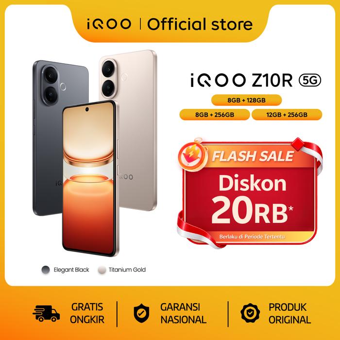 Gambar [NEW LAUNCH] vivo iQOO Z10R, MediaTek Dimensity 7360-Turbo, 6500mAh 90W Bypass Charging, 120Hz AMOLED 3000nit, 50MP Sony IMX + Ultrawide, Dual Speaker + IP65 dari vivo Indonesia Kab. Tangerang Tokopedia