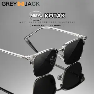 Greyjack Kacamata Sunglasses Polarized Anti UV400 Anti Silau Bahan Metal Model Kotak Half Frame Fashion Pria dan Wanita 9427