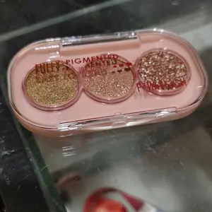 PINKFLASH Paleta Eyeshadow 3 Warna Tahan Air Glitter High Pigment Mudah Dibaurkan Lasting untuk Makeup The Girls Beauty BPOM Terdaftar Tema Permainan Warna