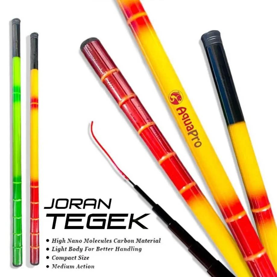 Lapak Joran - Joran Tegek Power Action Medium 1.80M - 6.30M Fishing Rod Bahan Fiber Composite Carbon CW 80-150g Lure Joran Pancing Tegek Test Max Drag 1-8kg