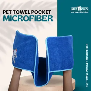Mipacko Handuk Hewan Peliharaan Pocket Embro Microfiber 30x60 cm
