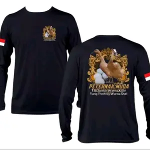 KAOS LENGAN PANJANG PETERNAK MUDA BEBEK CORAK COKLAT