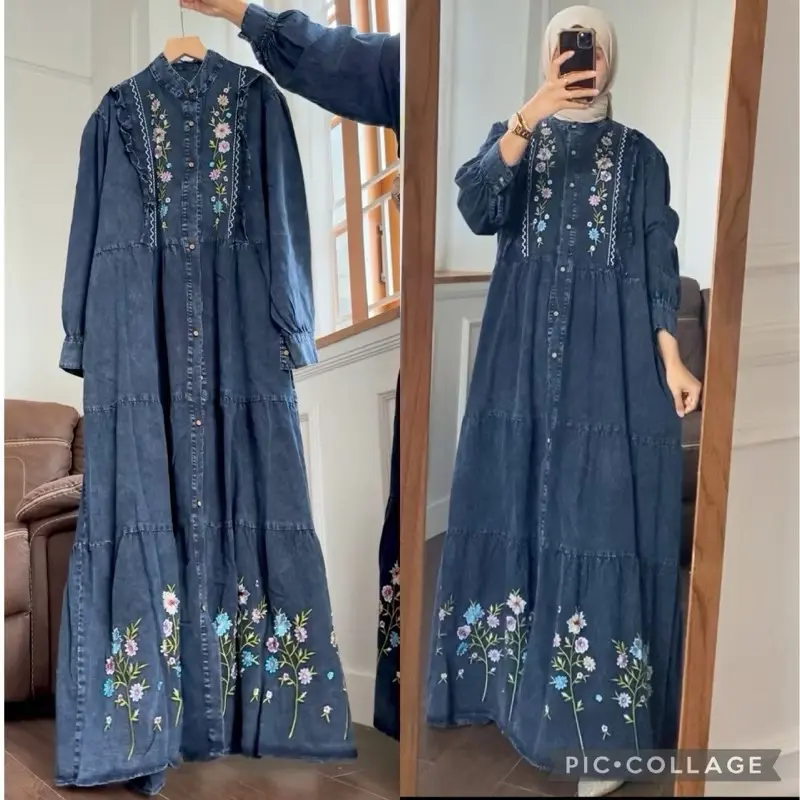 Dress denim bordir flower 20618, 21075, 20871, 21077 | Talullah 2