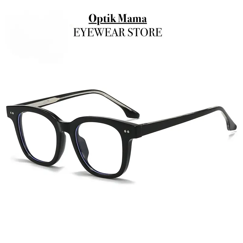 (BELI 1 GRATIS 1)Frame Kacamata Kotak Premium Terbaru Model Skena Eyewear Glasses Antiradiasi Biru Bluecromic Lensa Blueray Plastik Photocromic