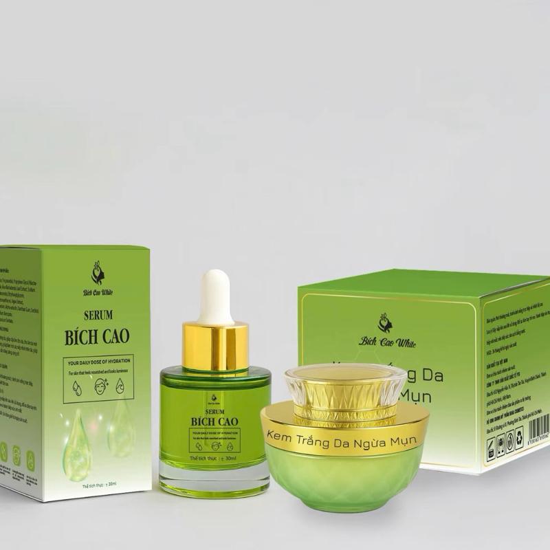 Combo 1 Kem Dưỡng + 1 Serum Dưỡng Da Bích Cao White Hỗ Trợ Dưỡng Da Làm Dịu Ẩm Cho Da Skincare Làm Đẹp Da