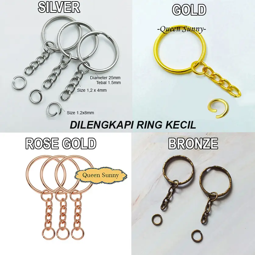 Gantungan Kunci Rantai Metal Keychain Souvenir Ring BHN22