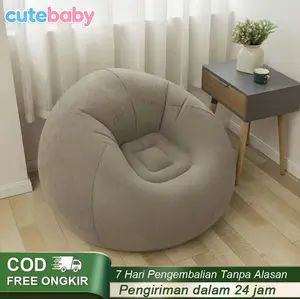 Cutebaby Bag Dewasa Single Sofa Minimalis Sofa Millenial Bean Bag Portabel Sofa Empuk Ultra Bentuk Bulat Untuk Kamar Asrama Luar Ruangan Furniture Sofa tiup Pompa Gratis