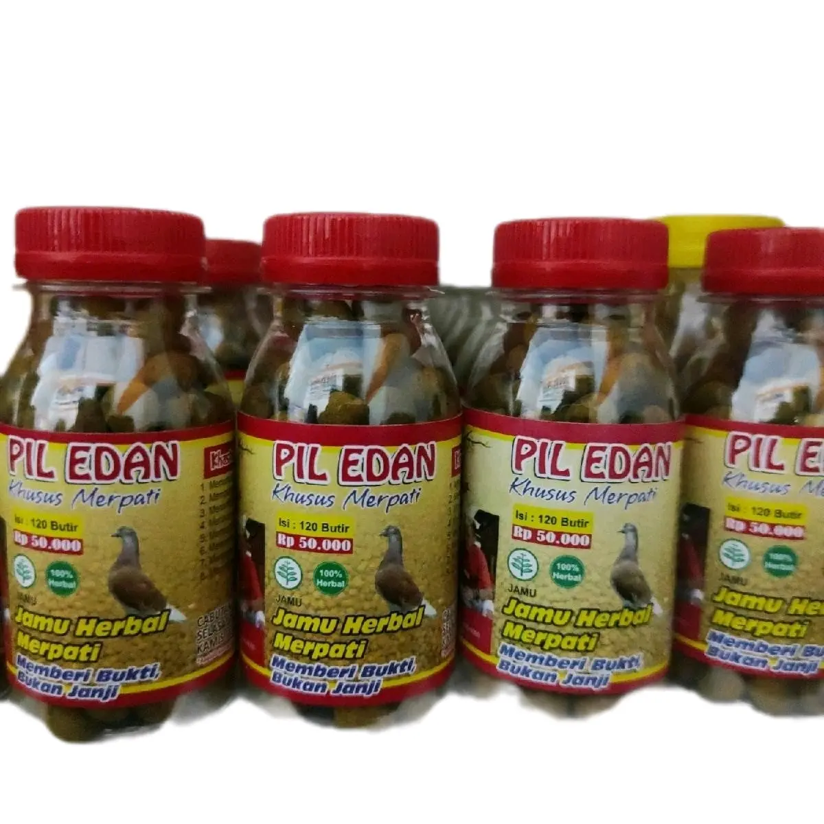 Pil Edan 120 butir Jamu Merpati Kolong Player Tutup Merah