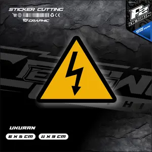 STIKER CUTTING TEGANGAN LISTRIK. CUTTING STIKER TANDA TEGANGAN TINGGI. STIKER CUTTING LOGO TEGANGAN TINGGI
