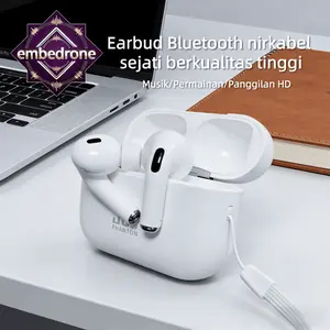 Embedrone 2026 NEW AI PHANTOM K80 TWS Earphone Bluetooth Nirkabel, Anti Air, Baterai Tahan Lama, Bass Kuat, Surround 3D, Peredam Suara Cerdas, Gaming Musik Olahraga