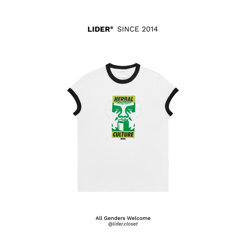 Áo Thun Unisex Phom Ôm LIDER HERBAL CULTURE RAGLAN TEE