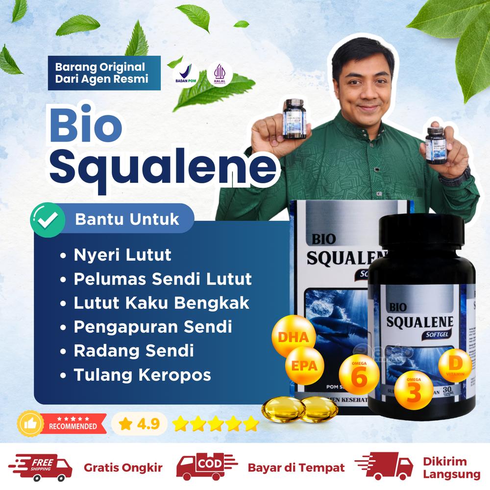 Bio Squalane Untuk Nyeri Lutut Kaku Paha Sakit Saat Di Tekuk Pengapuran Sendi Lutut Keropos Lutut Bengkak Pelumas Sendi Sakit Pinggang Tulang ekor Osteoporosis - BPOM Halal Original Isi 30 Softgel - P