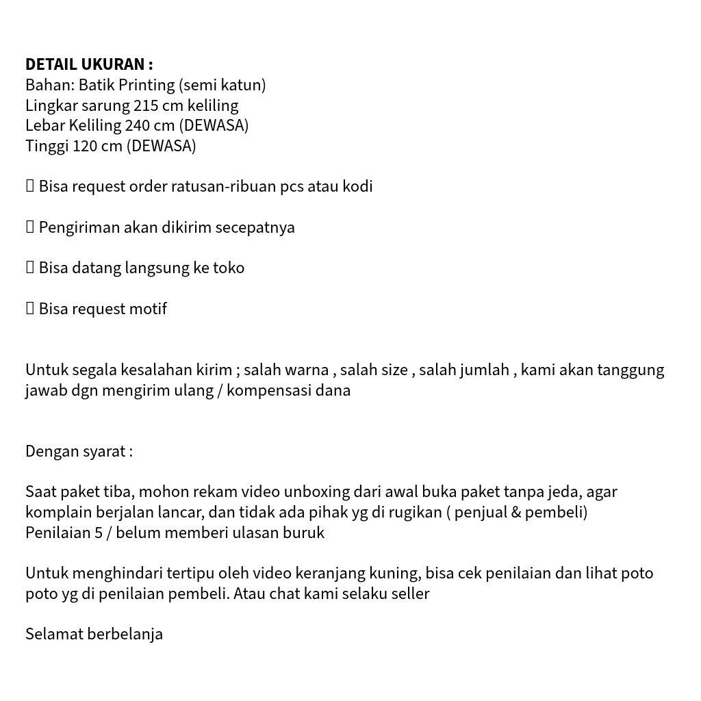 ISI 10 PCS Paket Promo Sarung Batik Free Pouch / Sarung Batik Pria Wanita / Paket Usaha Sarung Batik Mewah Termurah ISI 10 PCS Paket Promo Sarung Batik Free Pouch / Sarung Batik Pria Wanita / Paket Usaha Sarung Batik Mewah Termurah