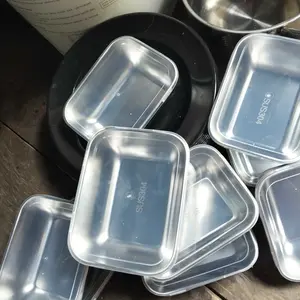 Kotak Makanan Stainless Steel Premium 1 Set 5 Pcs dengan Tutup Transparan Anti Karat & Mudah Dibersihkan