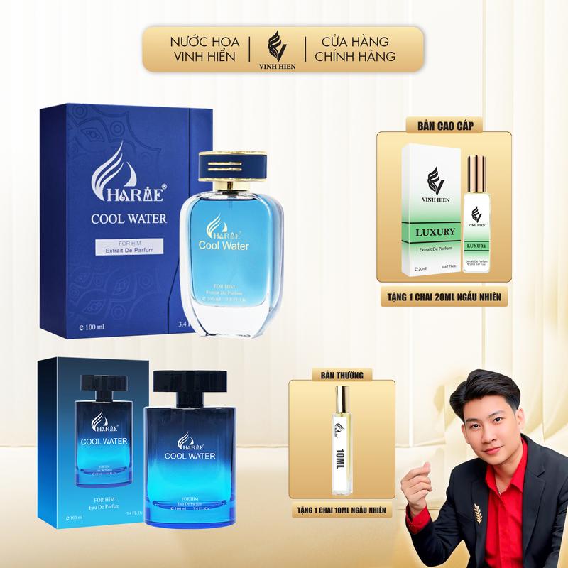 Nước Hoa Nam Charme COOL WATER 100ML ( Bản Cao Cấp Tặng Kèm 1 ChaI 20ml Mùi Ngẫu Nhiên ) - COOL WATER ( Bản Cũ Tặng Kèm 1 ChaI 10ml Mùi Ngẫu Nhiên ) - Cosmetic Xịt Thơm - H R V E