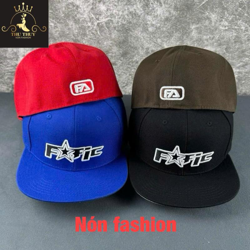    size 56-58cm   Mũ snapback đội ngược thêu chữ FA - FAFIC - Nón kết unisex bít đuôi phong cách hiphop cá tính thời trang - chất kaki - Cao Su 