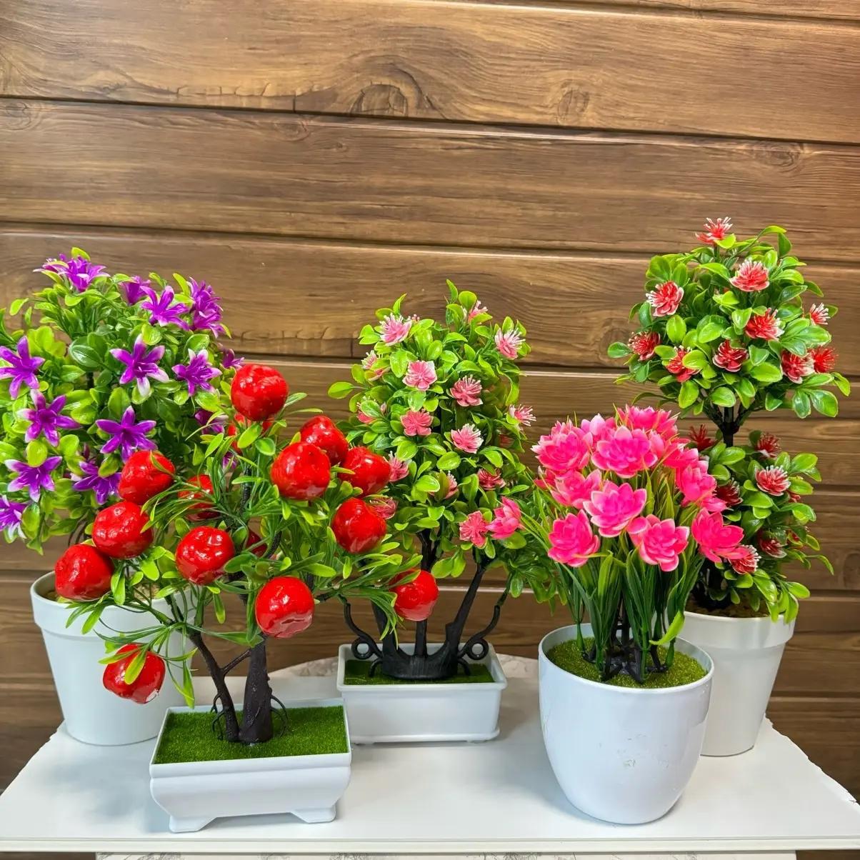 Paket hemat Bunga Hiasan - 5 Pcs Set Pot, Harga 100K, 5 Warna Random