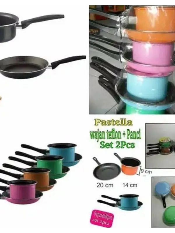 Panci Teflon Pastela Frypan Milkpan untuk Dapur - Kitchenware Peralatan Set 3