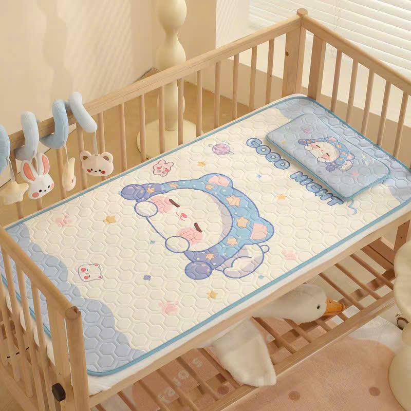 (TẶNG KÈM GỐI) Chiếu Điều Hoà Cao Su Non Tặng Kèm Gối Cho Bé In Hình 5D Kem nệm đa sắc Gối Ngủ