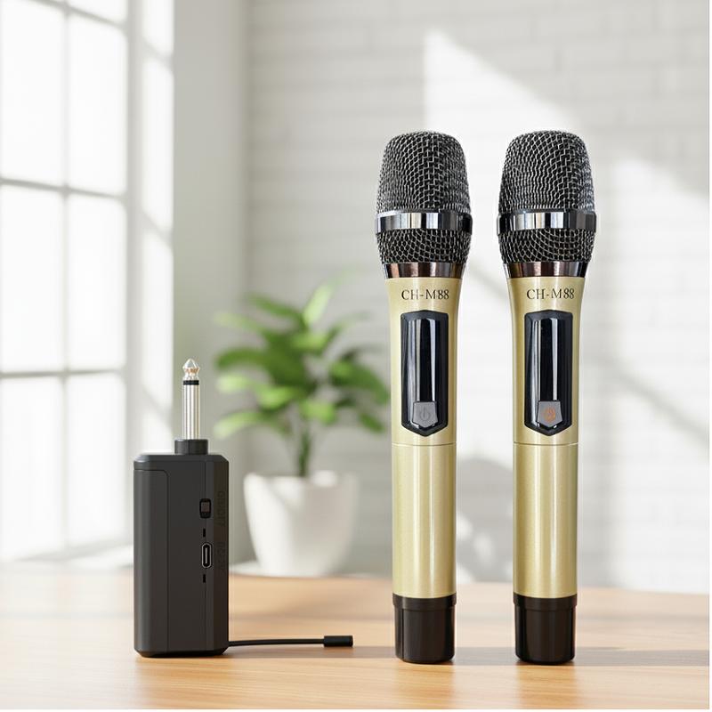  Micro Đa Năng  Kim Loại CH-M88– Củ Mic Shure  Set Tần Số Pin Sạc – Hát Karaoke hút âm  Livestream... 