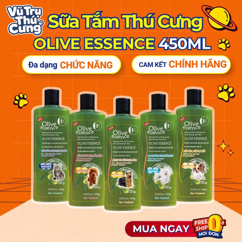Sữa Tắm Cho Chó Mèo Tinh Chất Olive Dưỡng Lông Mềm Mượt Khử Mùi 450g