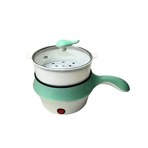 Panci Listrik Multifungsi 3 in 1 Kompor Elektrik Serbaguna Panggangan Rice Cooker Steamer  Merah Biru Stainless