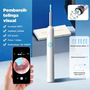 Pembersih telinga visual dengan Wi-Fi dan dapat terhubung ke ponsel Anda. Ear Removal Kuping Korek telinga kamera HD pembersih telinga bayi Perlengkapan pembersih telinga