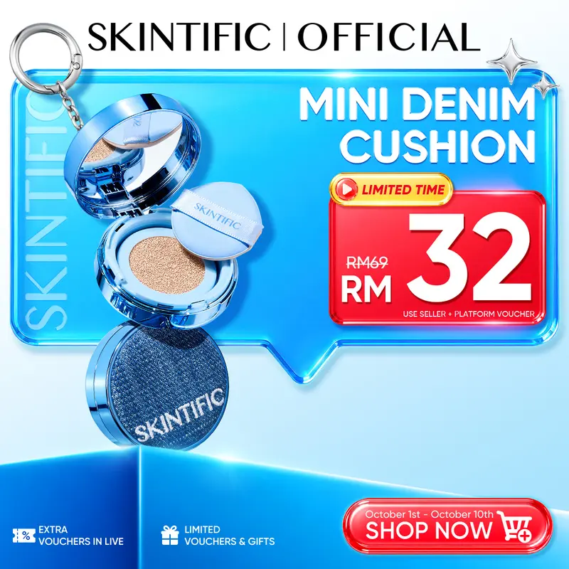 [New on 10.10 ]SKINTIFIC Mini Denim Cushion Cushion 12H Perfect Stay ...