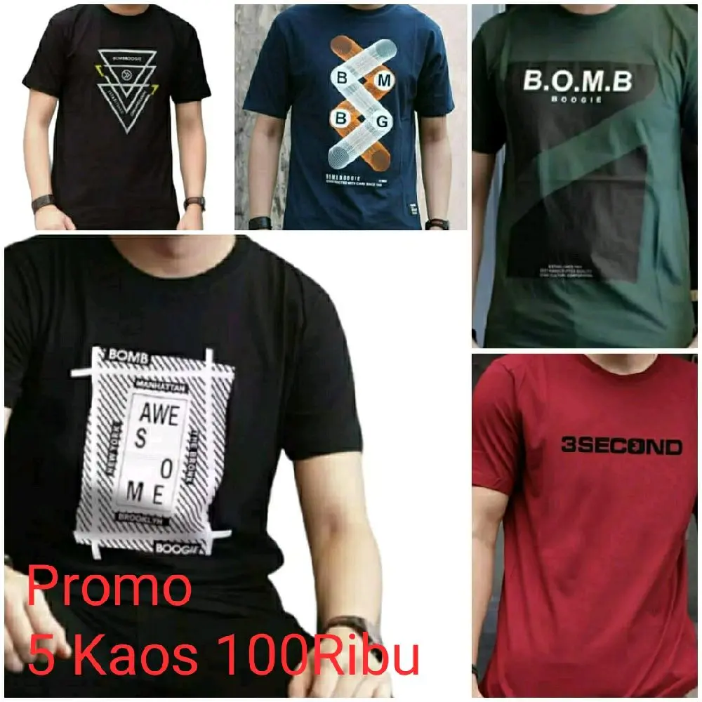 Kaos Distro 100 rb dapat 5 pcs