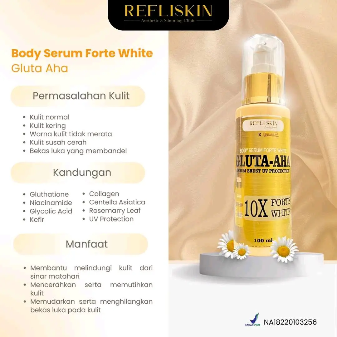 Body Serum Forte White Gluta AHA Refli Skin