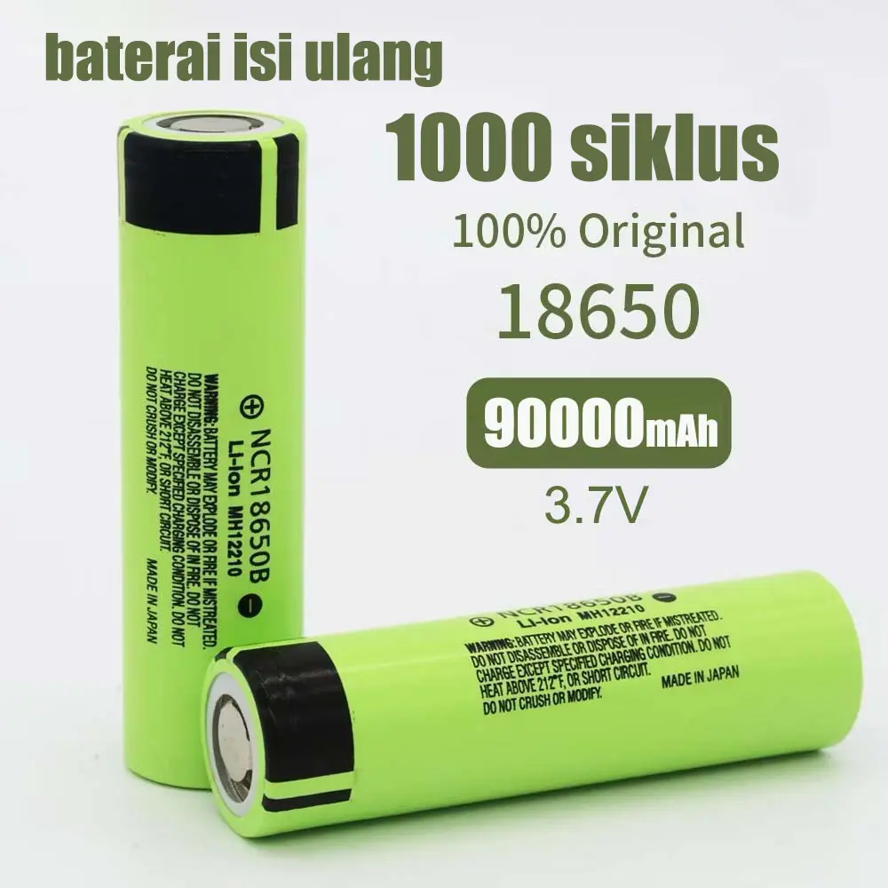 Baterai 18650 Tahan Lama Kapasitas Tinggi untuk Senter Taktikal Microphone & Powerbank Serbaguna
