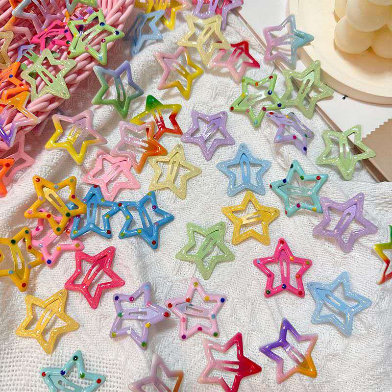 Jepitan Rambut  Bintang Warna-warni Clips Aksesori Rambut Praktis Dengan Dukungan Baik Dan Fleksibel Untuk Berbagai Gaya Rambut jepitan  mini  kecil