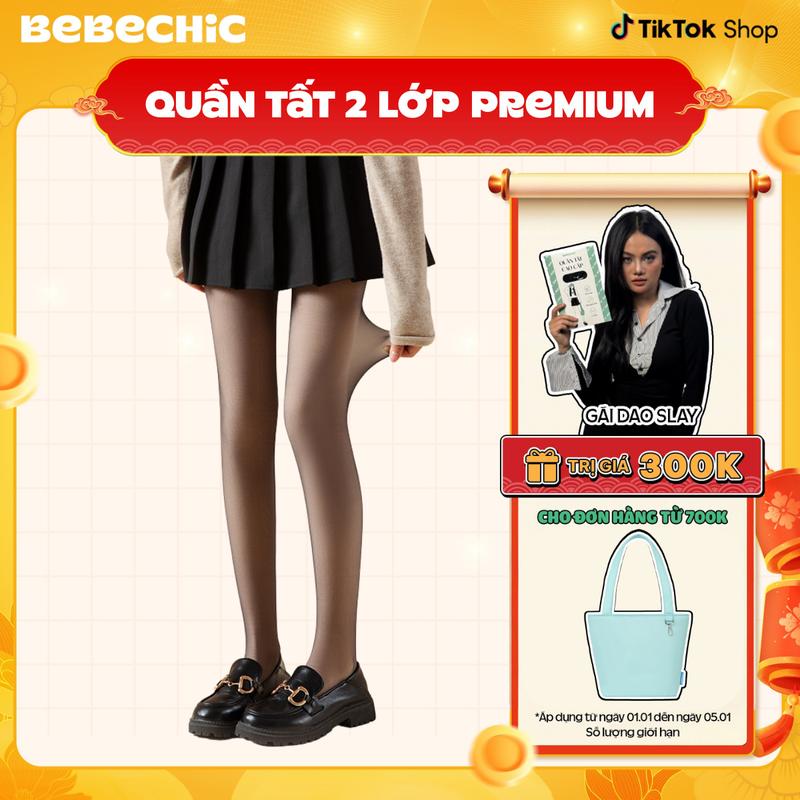  Quần Tất Giữ Nhiệt 2 Lớp BT14 BEBECHIC Cao Cấp Lót Nỉ Dày Dặn Ôm Sát Che Hoàn Toàn Khuyết Điểm 