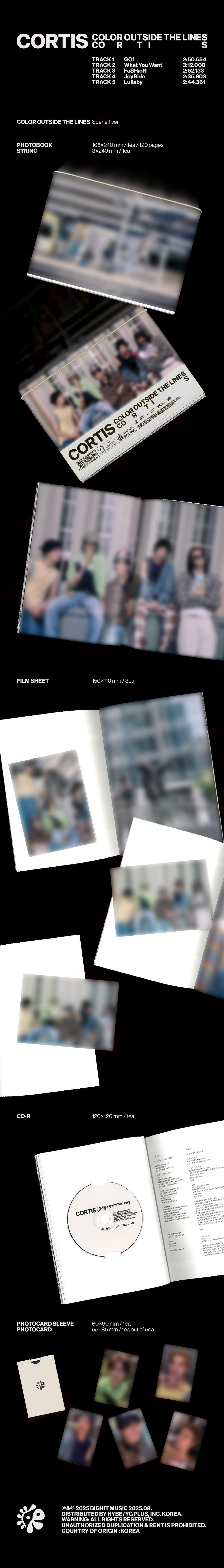 [ READY SEALED ] CORTIS - 1st EP Album [ COLOR OUTSIDE THE LINES ] ( STANDARD ver ) ( Scene 1 ver | Scene 2 ver | Scene 3 ver ) Official Kpop Album New COTL