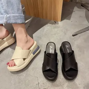Sandal Wedges Wanita  Viral Terbaru Sandal Wedges Rempel Wanita Kekinian Sandal Wanita Wedges Slop Fhashion Terlaris