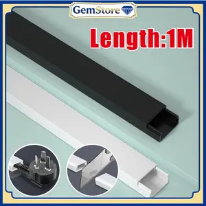 Cable Duct PVC 100CM Penutup Kabel Tempel Dinding Lantai Pelindung Listrik Ducting Kotak